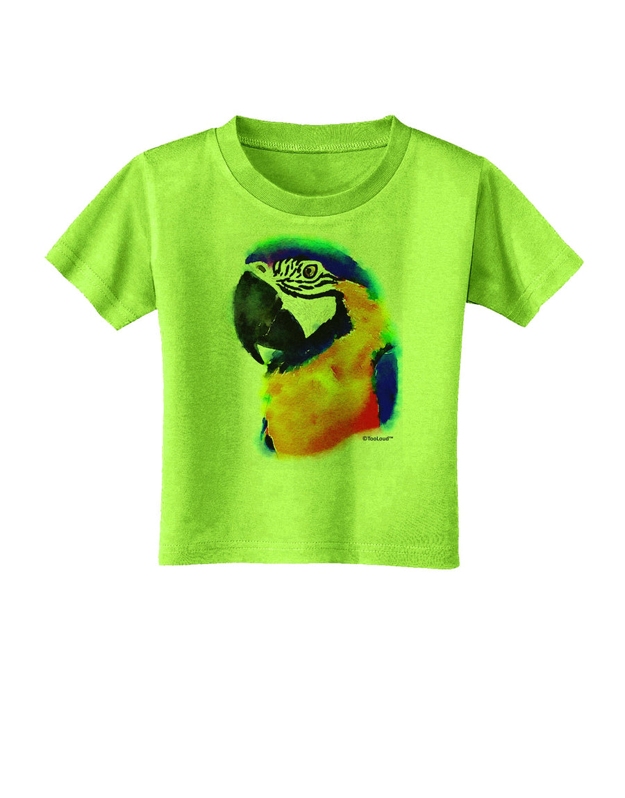 Brightly Colored Parrot Watercolor Toddler T-Shirt-Toddler T-Shirt-TooLoud-White-2T-Davson Sales