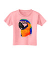 Brightly Colored Parrot Watercolor Toddler T-Shirt-Toddler T-Shirt-TooLoud-Candy-Pink-2T-Davson Sales