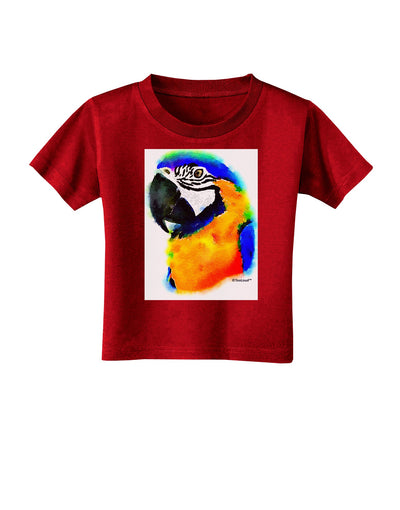 Brightly Colored Parrot Watercolor Toddler T-Shirt Dark-Toddler T-Shirt-TooLoud-Red-2T-Davson Sales