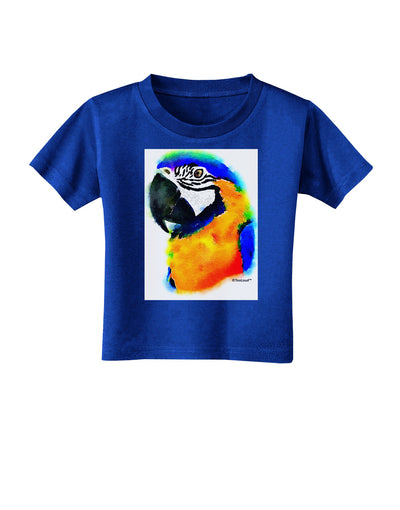 Brightly Colored Parrot Watercolor Toddler T-Shirt Dark-Toddler T-Shirt-TooLoud-Royal-Blue-2T-Davson Sales