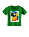 Brightly Colored Parrot Watercolor Toddler T-Shirt Dark-Toddler T-Shirt-TooLoud-Clover-Green-2T-Davson Sales