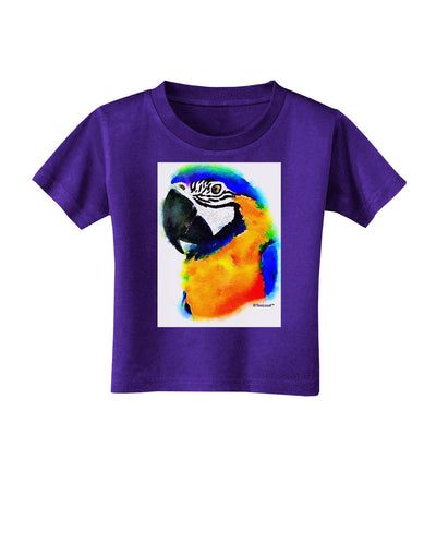 Brightly Colored Parrot Watercolor Toddler T-Shirt Dark-Toddler T-Shirt-TooLoud-Purple-2T-Davson Sales