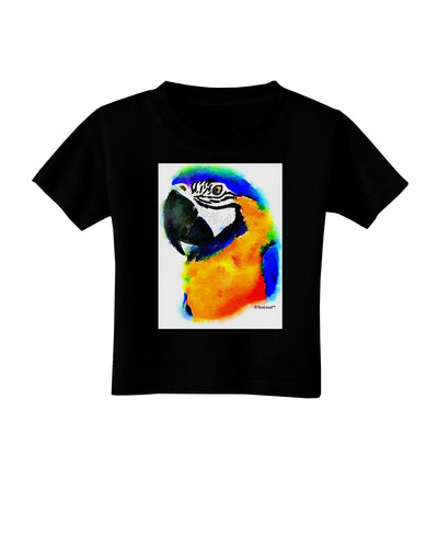 Brightly Colored Parrot Watercolor Toddler T-Shirt Dark-Toddler T-Shirt-TooLoud-Black-2T-Davson Sales