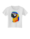 Brightly Colored Parrot Watercolor Toddler T-Shirt-Toddler T-Shirt-TooLoud-White-2T-Davson Sales