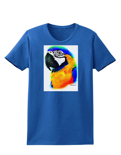 Brightly Colored Parrot Watercolor Womens Dark T-Shirt-TooLoud-Royal-Blue-X-Small-Davson Sales