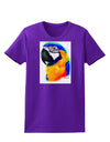 Brightly Colored Parrot Watercolor Womens Dark T-Shirt-TooLoud-Purple-X-Small-Davson Sales