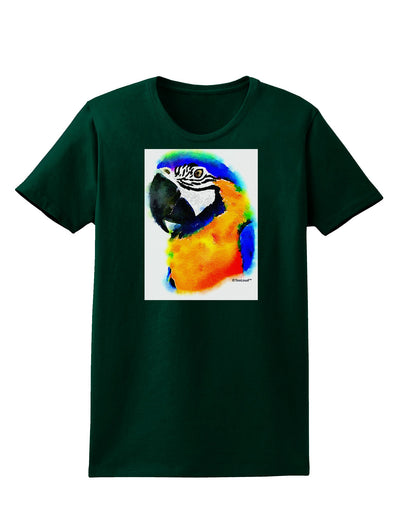 Brightly Colored Parrot Watercolor Womens Dark T-Shirt-TooLoud-Forest-Green-Small-Davson Sales