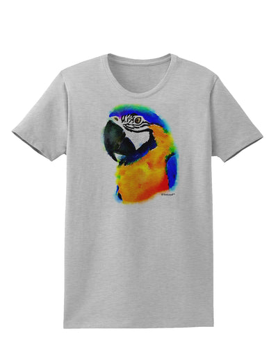 Brightly Colored Parrot Watercolor Womens T-Shirt-Womens T-Shirt-TooLoud-AshGray-X-Small-Davson Sales