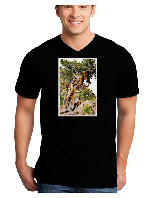 Bristlecone Pines Adult Dark V-Neck T-Shirt-TooLoud-Black-Small-Davson Sales