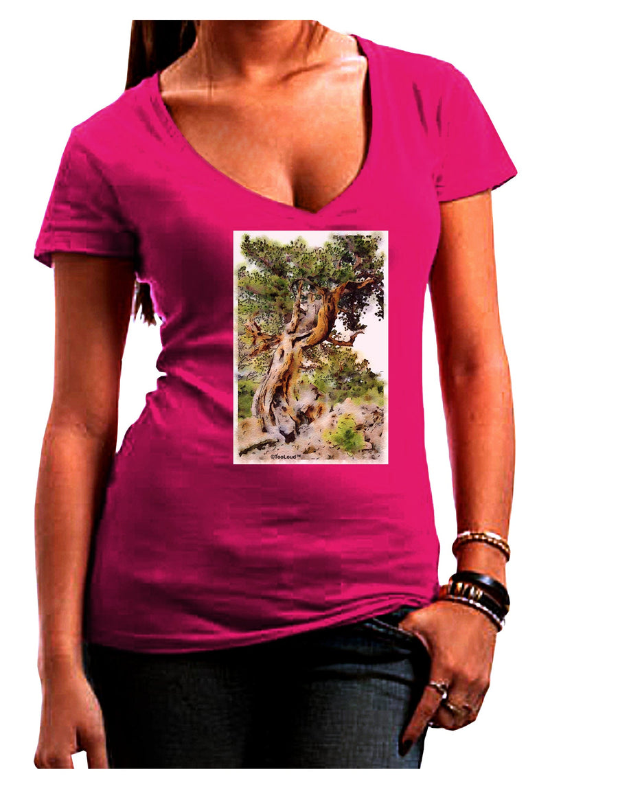 Bristlecone Pines Womens V-Neck Dark T-Shirt-Womens V-Neck T-Shirts-TooLoud-Black-Juniors Fitted Small-Davson Sales