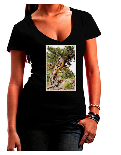 Bristlecone Pines Womens V-Neck Dark T-Shirt-Womens V-Neck T-Shirts-TooLoud-Black-Juniors Fitted Small-Davson Sales