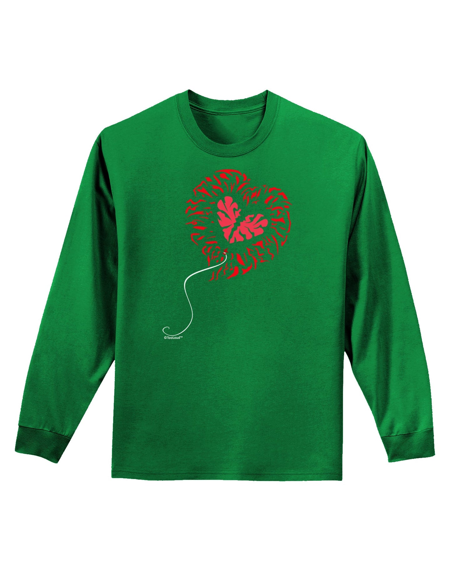 Broken Heart Popped Red Heart Balloon Adult Long Sleeve Dark T-Shirt-TooLoud-Kelly-Green-Small-Davson Sales