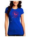 Broken Heart Popped Red Heart Balloon Juniors Crew Dark T-Shirt-T-Shirts Juniors Tops-TooLoud-Royal-Blue-Juniors Fitted Small-Davson Sales