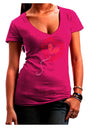 Broken Heart Popped Red Heart Balloon Juniors V-Neck Dark T-Shirt-Womens V-Neck T-Shirts-TooLoud-Hot-Pink-Juniors Fitted Small-Davson Sales