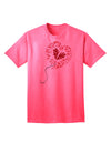 Broken Heart Popped Red Heart Balloon - Premium Adult T-Shirt for Contemporary Fashion Enthusiasts-Mens T-shirts-TooLoud-Neon-Pink-Small-Davson Sales