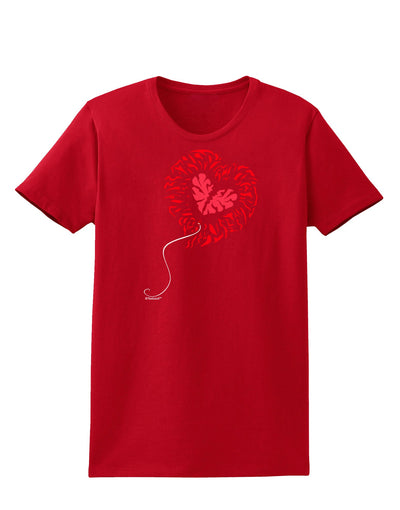 Broken Heart Popped Red Heart Balloon Womens Dark T-Shirt-TooLoud-Red-X-Small-Davson Sales