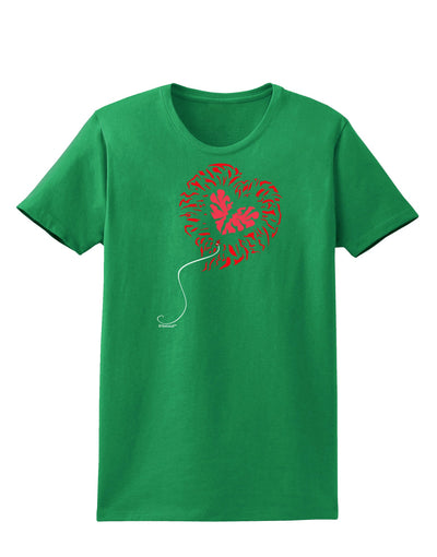 Broken Heart Popped Red Heart Balloon Womens Dark T-Shirt-TooLoud-Kelly-Green-X-Small-Davson Sales