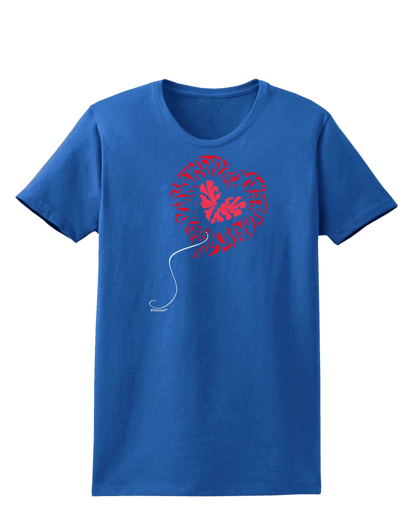 Broken Heart Popped Red Heart Balloon Womens Dark T-Shirt-TooLoud-Royal-Blue-X-Small-Davson Sales