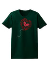 Broken Heart Popped Red Heart Balloon Womens Dark T-Shirt-TooLoud-Forest-Green-Small-Davson Sales