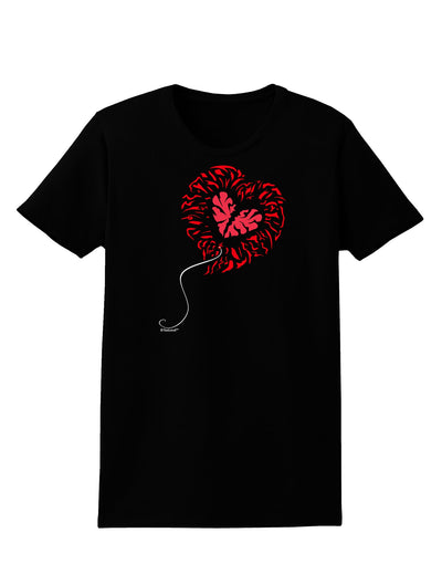 Broken Heart Popped Red Heart Balloon Womens Dark T-Shirt-TooLoud-Black-X-Small-Davson Sales