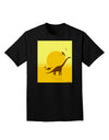 Brontosaurus and Pterodactyl Silhouettes with Sun Adult Dark T-Shirt by TooLoud-Mens T-Shirt-TooLoud-Black-Small-Davson Sales