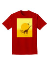 Brontosaurus and Pterodactyl Silhouettes with Sun Adult Dark T-Shirt by TooLoud-Mens T-Shirt-TooLoud-Red-Small-Davson Sales