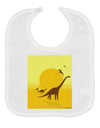 Brontosaurus and Pterodactyl Silhouettes with Sun Baby Bib by TooLoud