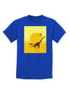 Brontosaurus and Pterodactyl Silhouettes with Sun Childrens Dark T-Shirt by TooLoud-Childrens T-Shirt-TooLoud-Royal-Blue-X-Small-Davson Sales