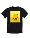 Brontosaurus and Pterodactyl Silhouettes with Sun Childrens Dark T-Shirt by TooLoud-Childrens T-Shirt-TooLoud-Black-X-Small-Davson Sales