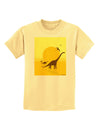 Brontosaurus and Pterodactyl Silhouettes with Sun Childrens T-Shirt by TooLoud-Childrens T-Shirt-TooLoud-Daffodil-Yellow-X-Small-Davson Sales