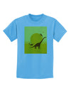 Brontosaurus and Pterodactyl Silhouettes with Sun Childrens T-Shirt by TooLoud-Childrens T-Shirt-TooLoud-Aquatic-Blue-X-Small-Davson Sales