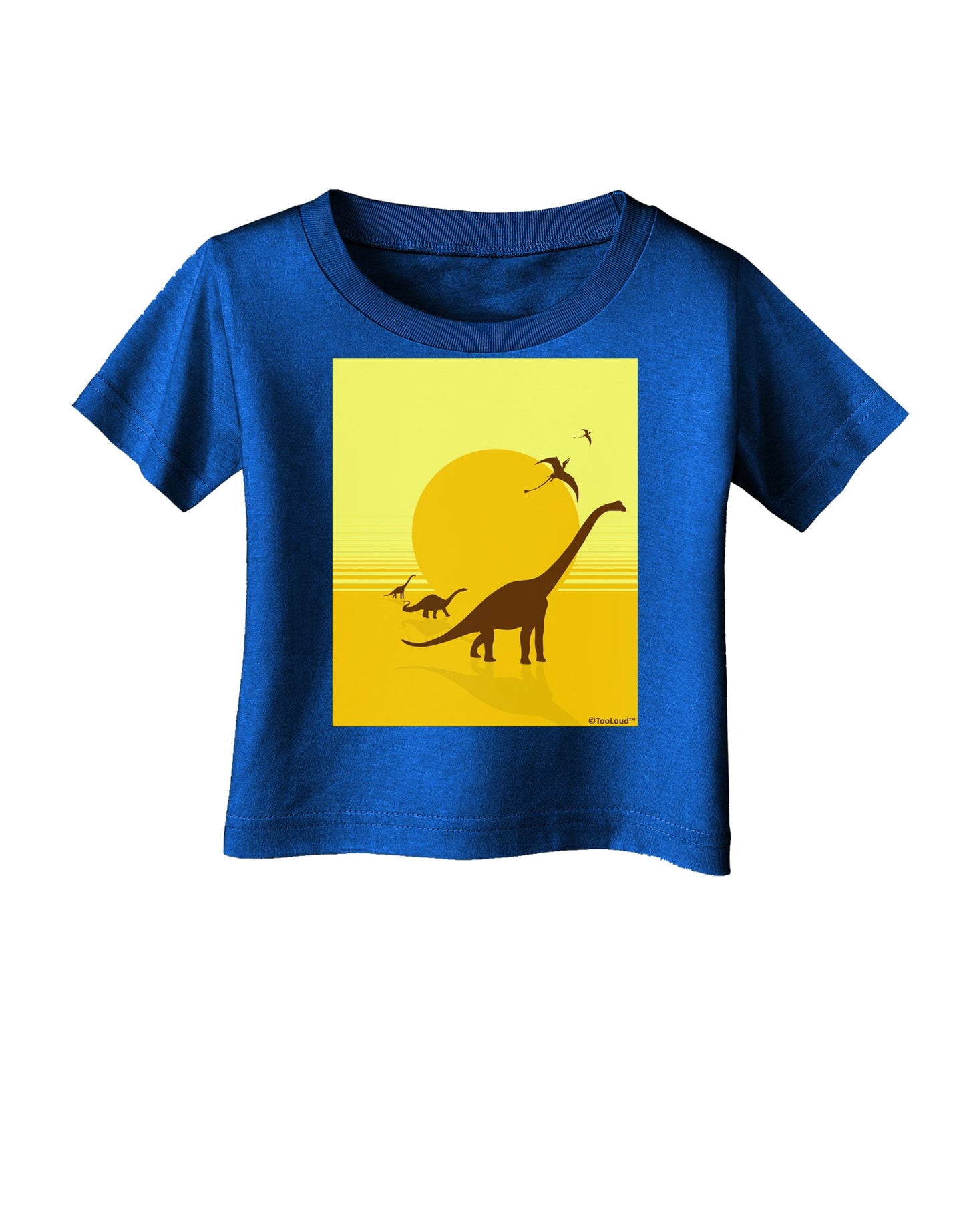 Brontosaurus and Pterodactyl Silhouettes with Sun Infant T-Shirt Dark by TooLoud-Infant T-Shirt-TooLoud-Royal-Blue-06-Months-Davson Sales
