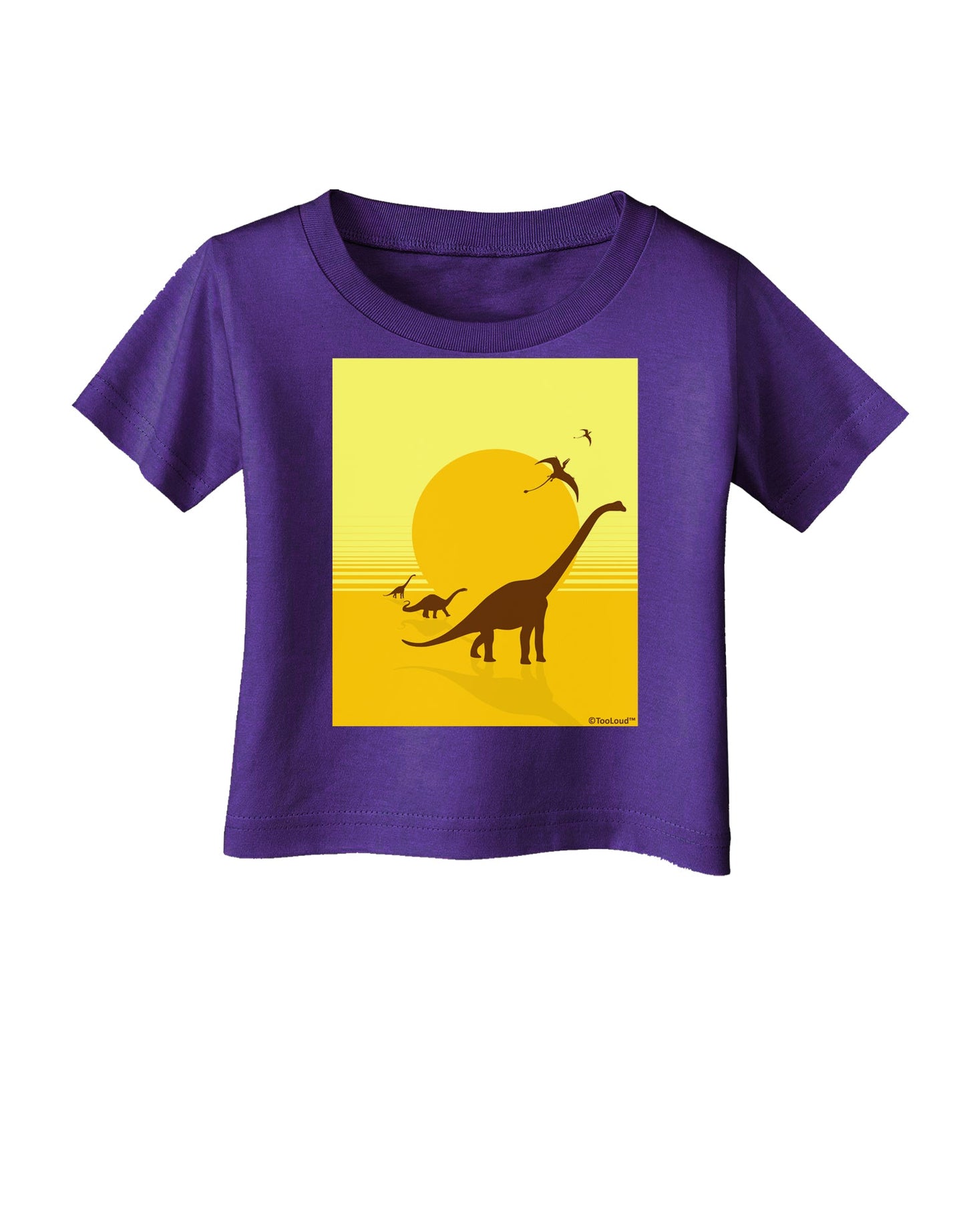 Brontosaurus and Pterodactyl Silhouettes with Sun Infant T-Shirt Dark by TooLoud-Infant T-Shirt-TooLoud-Purple-06-Months-Davson Sales