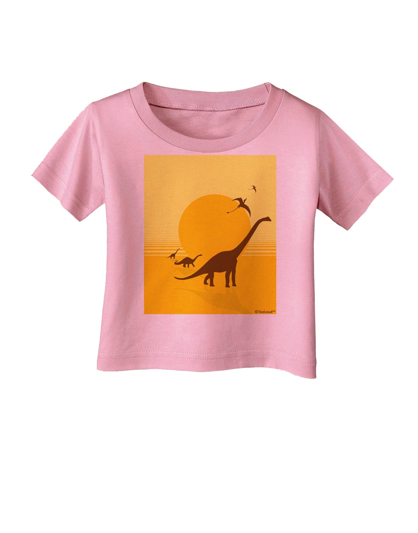 Brontosaurus and Pterodactyl Silhouettes with Sun Infant T-Shirt by TooLoud-Infant T-Shirt-TooLoud-Candy-Pink-06-Months-Davson Sales