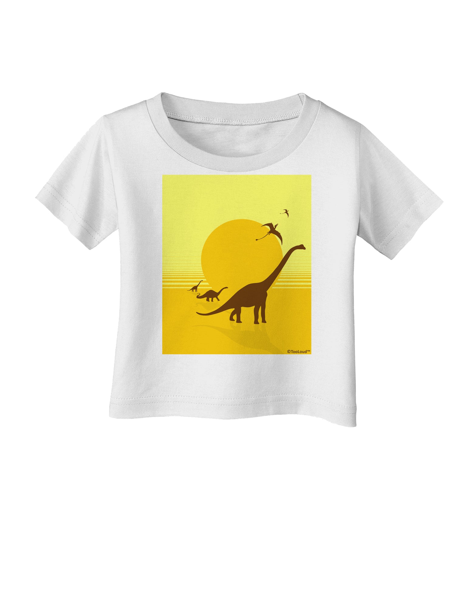 Brontosaurus and Pterodactyl Silhouettes with Sun Infant T-Shirt by TooLoud-Infant T-Shirt-TooLoud-White-06-Months-Davson Sales