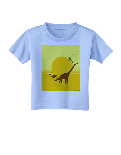 Brontosaurus and Pterodactyl Silhouettes with Sun Toddler T-Shirt by TooLoud-Toddler T-Shirt-TooLoud-Aquatic-Blue-2T-Davson Sales