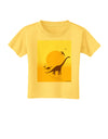 Brontosaurus and Pterodactyl Silhouettes with Sun Toddler T-Shirt by TooLoud-Toddler T-Shirt-TooLoud-Yellow-2T-Davson Sales