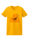 Brontosaurus and Pterodactyl Silhouettes with Sun Womens T-Shirt by TooLoud-Womens T-Shirt-TooLoud-Gold-X-Small-Davson Sales