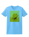 Brontosaurus and Pterodactyl Silhouettes with Sun Womens T-Shirt by TooLoud-Womens T-Shirt-TooLoud-Aquatic-Blue-X-Small-Davson Sales