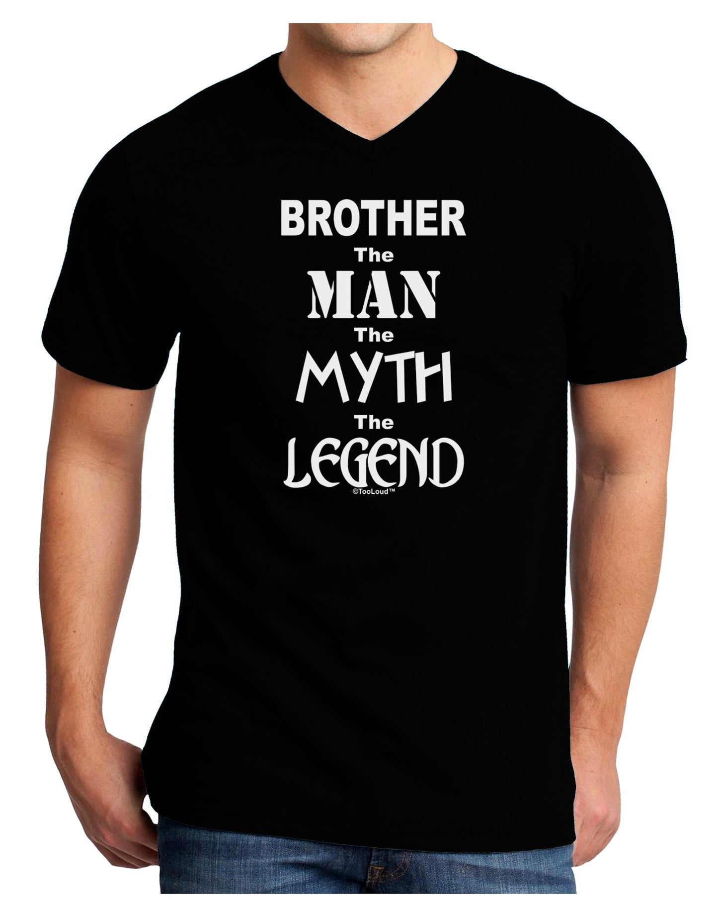Brother The Man The Myth The Legend Adult Dark V-Neck T-Shirt by TooLoud-TooLoud-Black-Small-Davson Sales
