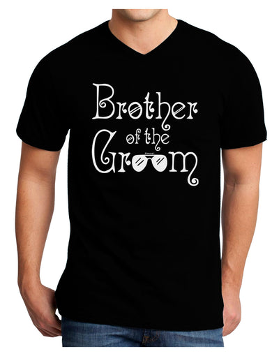 Brother of the Groom Adult V-Neck T-shirt-Mens T-Shirt-TooLoud-Black-Small-Davson Sales