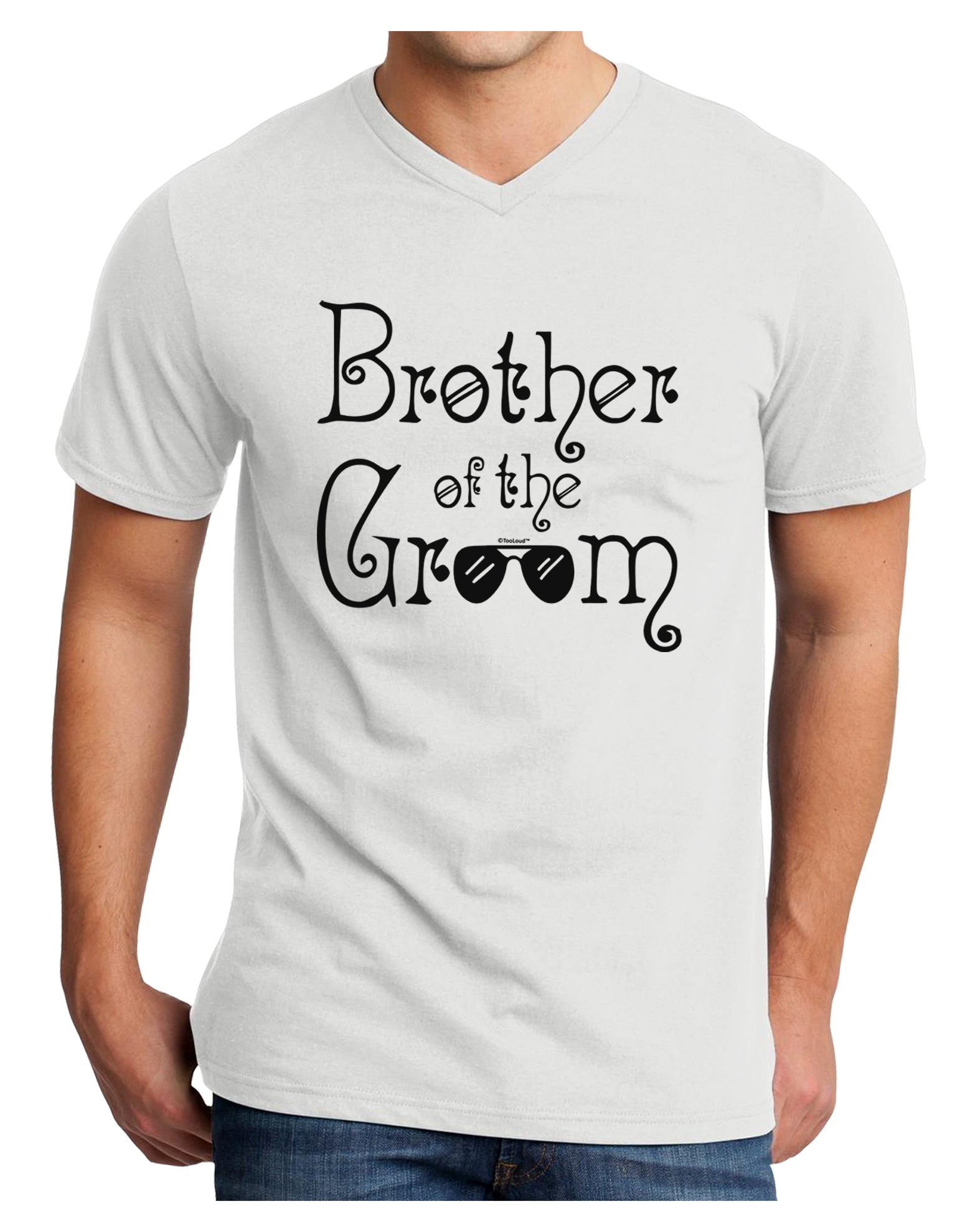 Brother of the Groom Adult V-Neck T-shirt-Mens T-Shirt-TooLoud-White-Small-Davson Sales