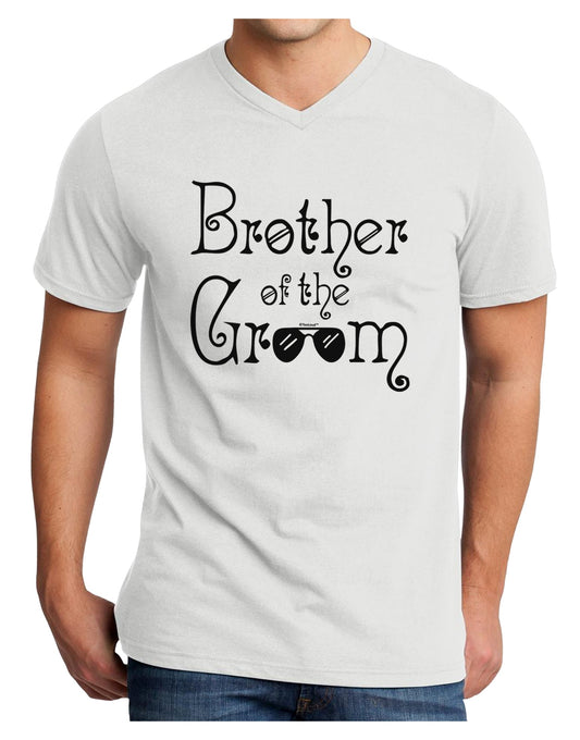 Brother of the Groom Adult V-Neck T-shirt-Mens T-Shirt-TooLoud-White-Small-Davson Sales