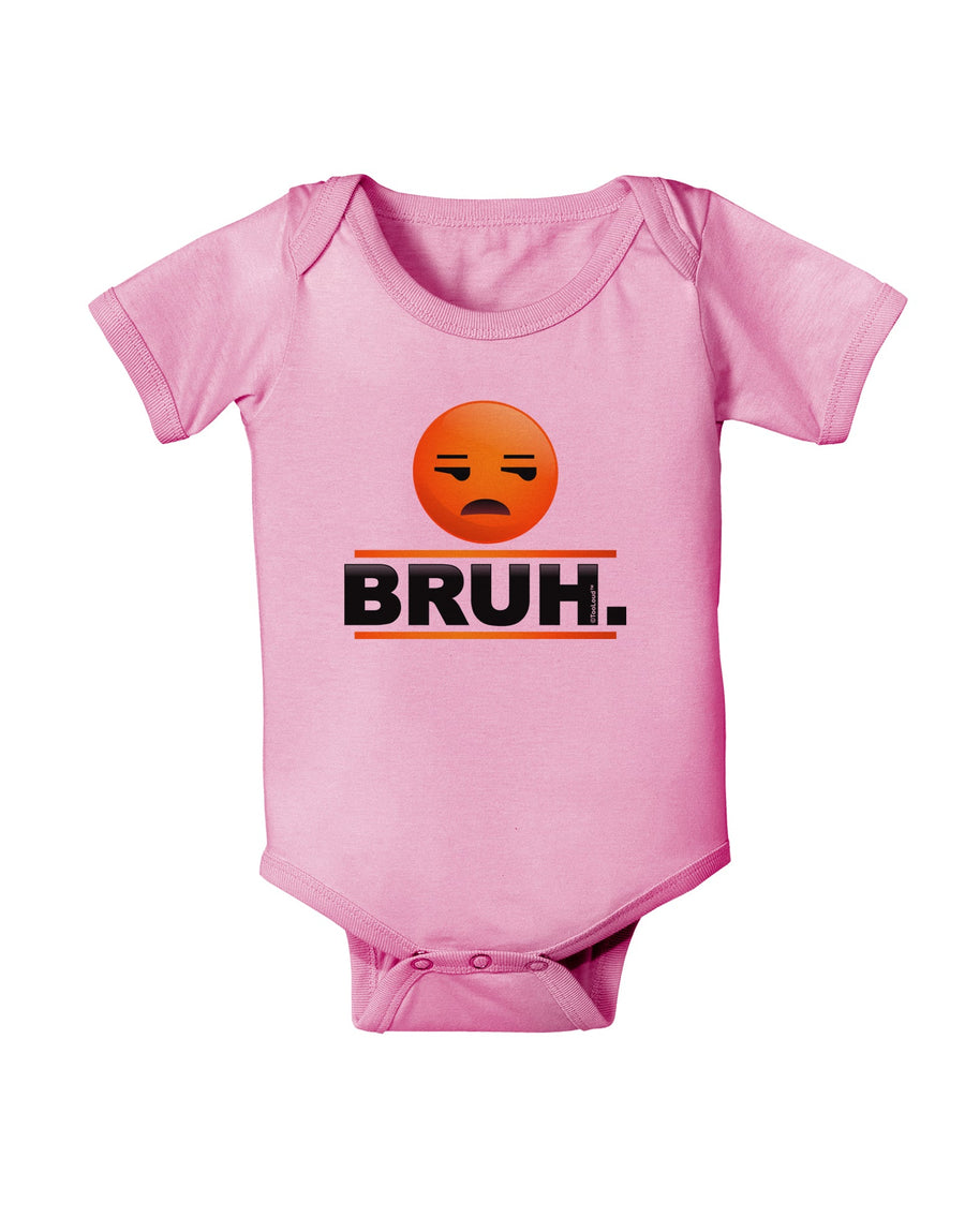 Bruh Emoji Baby Romper Bodysuit-Baby Romper-TooLoud-White-06-Months-Davson Sales