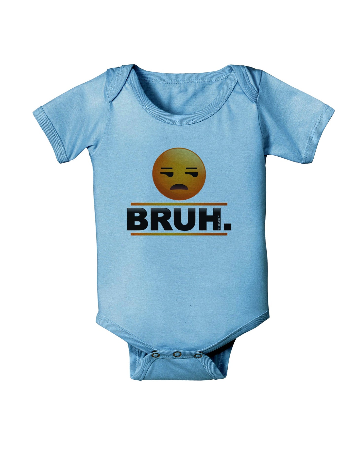 Bruh Emoji Baby Romper Bodysuit-Baby Romper-TooLoud-LightBlue-06-Months-Davson Sales