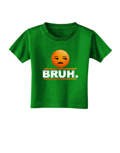 Bruh Emoji Toddler T-Shirt Dark-Toddler T-Shirt-TooLoud-Clover-Green-2T-Davson Sales