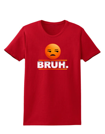 Bruh Emoji Womens Dark T-Shirt-TooLoud-Red-X-Small-Davson Sales