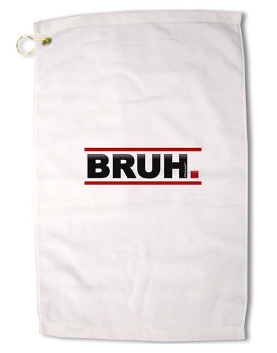 Bruh Text Only Premium Cotton Golf Towel - 16 x 25 inch-Golf Towel-TooLoud-16x25"-Davson Sales