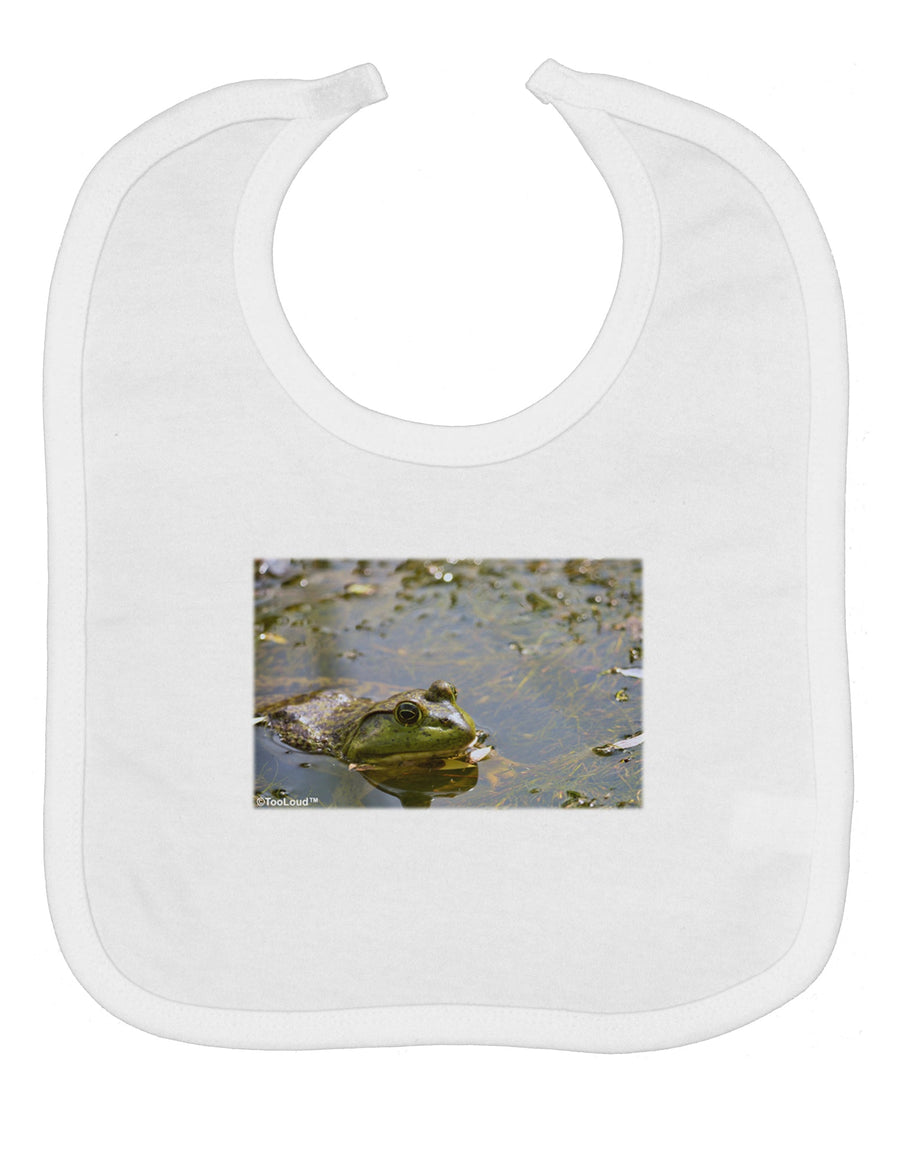 Bullfrog In Water Baby Bib by TooLoud