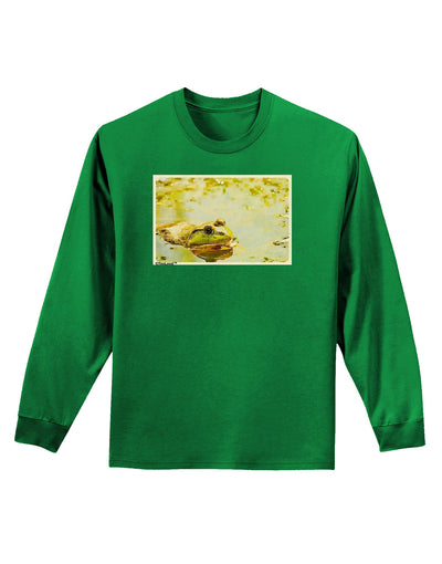 Bullfrog In Watercolor Adult Long Sleeve Dark T-Shirt by TooLoud-TooLoud-Kelly-Green-Small-Davson Sales